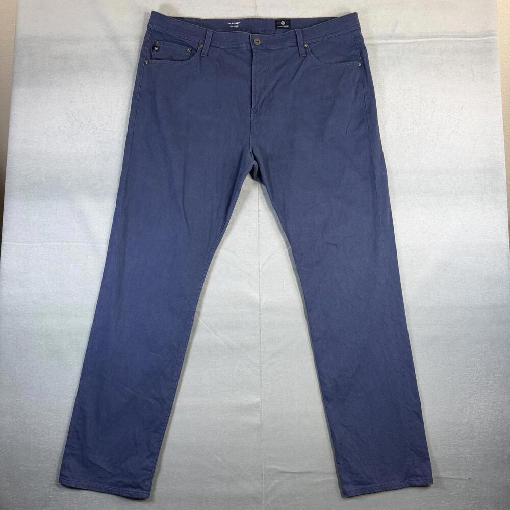 AG Adriano Goldschmied Everett Pants Mens 40x32 Blue Slim Straight Houndstooth